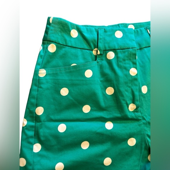 New York & Company green polka dot high waisted shorts size 4 - Picture 2 of 6